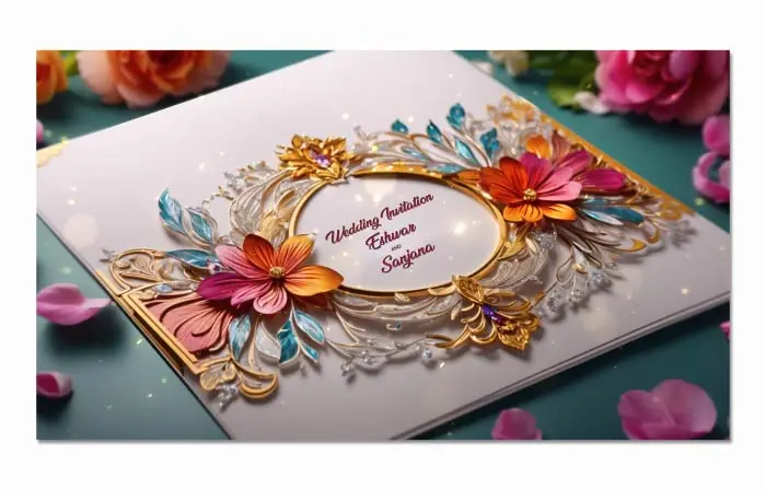 Exquisite 3D Floral Wedding Invitation Slideshow